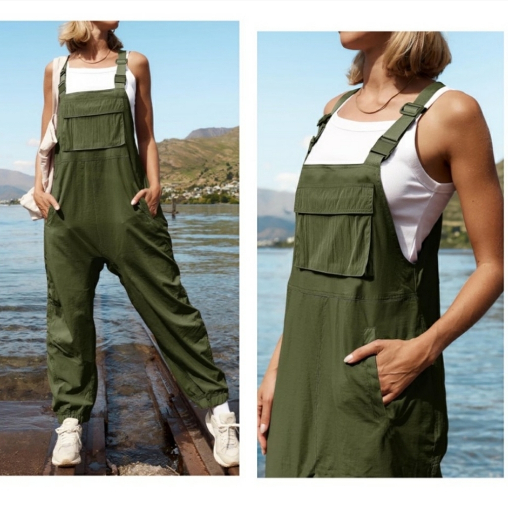Army green overalls